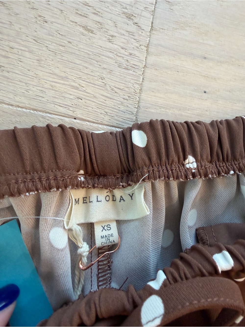 MELLODAY Brown Polka Dot Straight Leg Pants - Picture 2 of 2